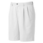 Men's Haggar Cool 18 Pleated Microfiber Shorts, Size: 32, White