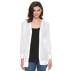 Women's Croft & Barrow&reg; Pointelle Open-front Cardigan, Size: Xxl, White