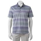 Men's Grand Slam Classic-fit Striped Driflow Performance Golf Polo, Size: Medium, Med Grey