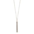 Long Glittery Bar Pendant Necklace, Women's, Pink Other