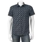 Men's Apt. 9&reg; Slim-fit Patterned Button-down Shirt, Size: Med Slim, Black