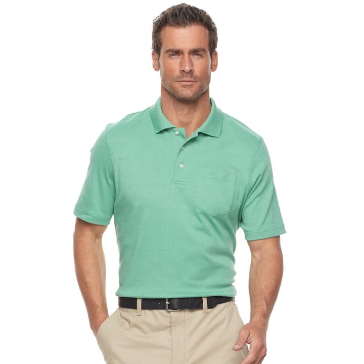 Men's Croft & Barrow&reg; Classic-fit Easy-care Interlock Pocket Polo, Size: Xl, Med Green