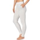 Women's Cuddl Duds Strecth Waffle Thermal Leggings, Size: Medium, Lt Beige