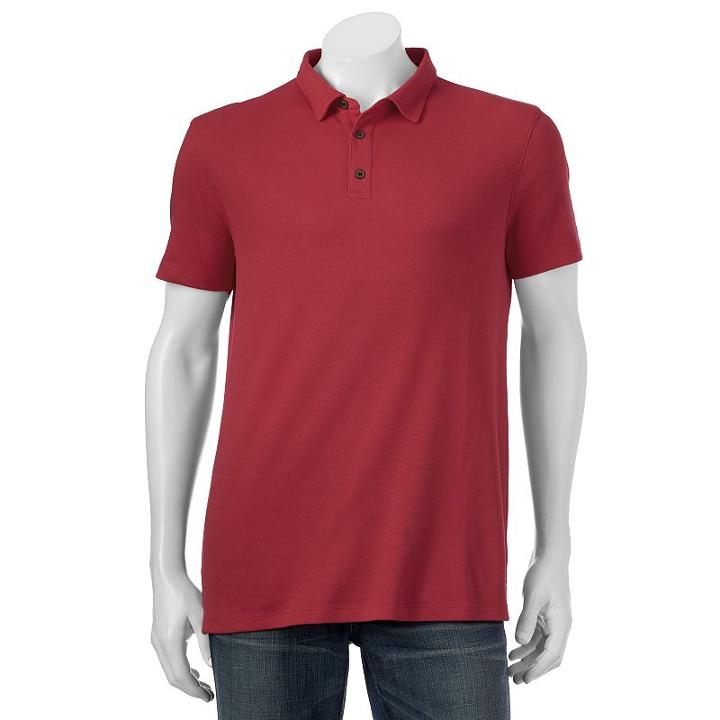 Big & Tall Apt. 9&reg; Solid Modern-fit Polo, Men's, Size: L Tall, Red