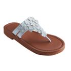 Girls 4-16 Daisy Flip Flops, Girl's, Size: 12/13, White