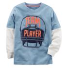 Boys 4-8 Carter's Team Player Football Mock Layer Graphic Tee, Size: 8, Light Blue