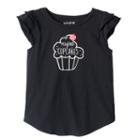 Girls 4-10 Jumping Beans&reg; Tiered Flutter Sleeves Graphic Tee, Girl's, Size: 6, Black