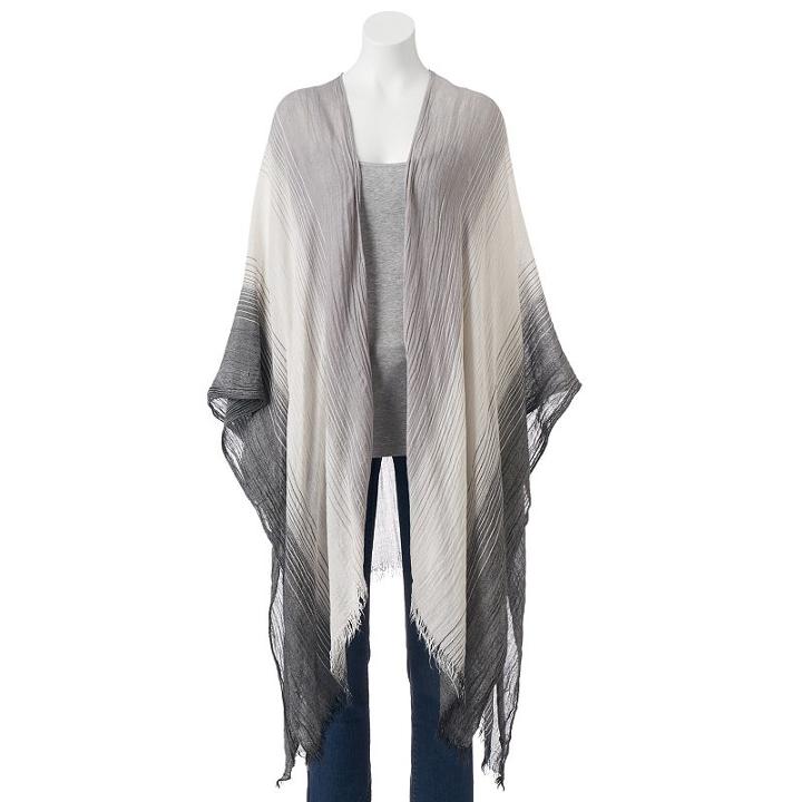 Sonoma Goods For Life&trade; Fade Away Striped Ruana, Women's, Grey Other