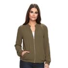 Women's Apt. 9&reg; Solid Bomber Jacket, Size: Large, Green