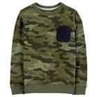 Boys 4-12 Carter's Camouflaged Pocket Pullover Top, Size: 6, Green