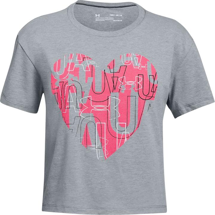 Girls 7-16 Under Armour Heart Graphic Tee, Size: Medium, Med Grey