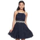 Juniors' Trixxi Soutache Sleeveless Dress, Teens, Size: 3, Blue