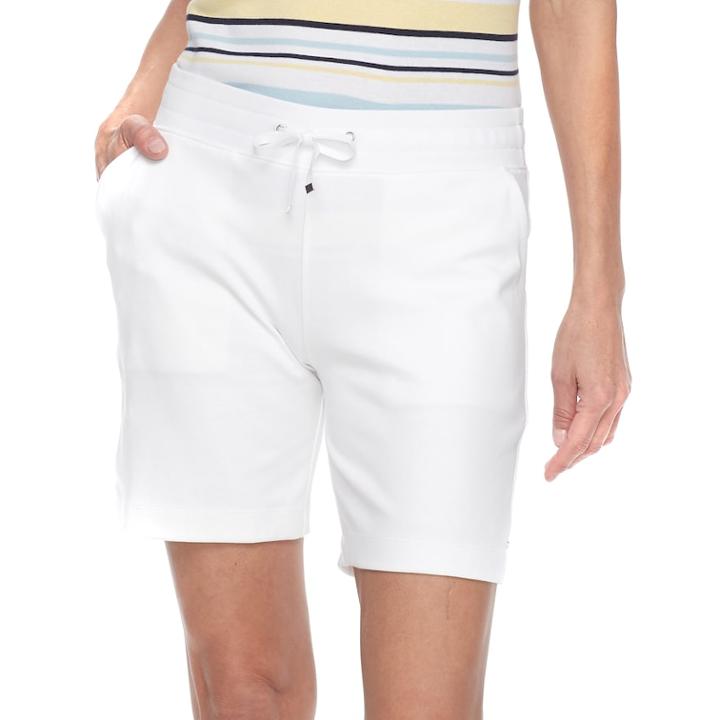 Women's Croft & Barrow&reg; Knit Berumda Shorts, Size: Medium, White