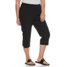 Plus Size Briggs Millennium Lace-hem Capris, Women's, Size: 24 W, Black