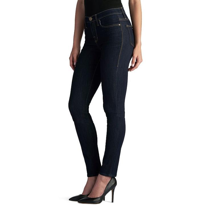 Women's Rock & Republic&reg; Berlin Denim Rx&trade; Embroidered Skinny Jeans, Size: 6 T/l, Dark Blue