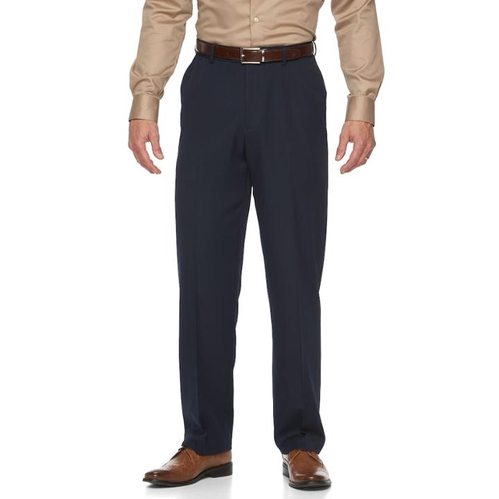 Men's Croft & Barrow&reg; Classic-fit Flat-front Dress Pants, Size: 36x32, Blue
