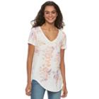 Juniors' Mudd&reg; Short Sleeve V-neck Tee, Girl's, Size: Small, White Oth