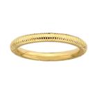 Stacks And Stones 18k Gold Over Silver Ribbed Stack Ring, Women's, Size: 10, Yellow