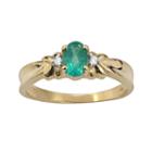 10k Gold Emerald And Diamond Accent Ring, Women's, Size: 7, Green