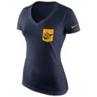Women's Nike West Virginia Mountaineers Logo Pocket Tee, Size: Medium, Blue (navy)