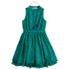 Girls 7-16 Knitworks Lace Belted Shirt Dress With Necklace, Size: 12, Green