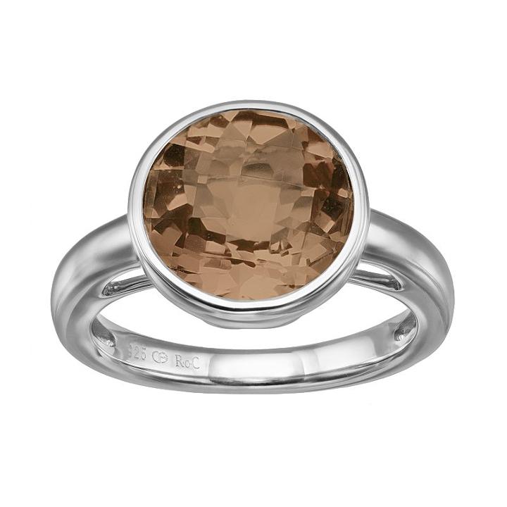 Smoky Quartz Sterling Silver Ring, Women's, Size: 6, Brown
