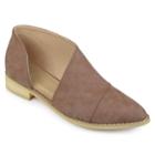 Journee Collection Quelin Women's D'orsay Flats, Size: Medium (7), Med Brown