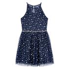 Girls 7-16 Iz Amy Byer Foil Star Dress, Size: 12, Blue (navy)