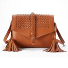 Rosetti Addison Basket Weave Flap & Tassel Crossbody Bag, Women's, Brown