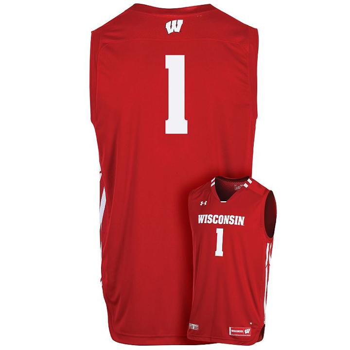 Men's Under Armour Wisconsin Badgers Replica Basketball Jersey, Size: Medium, Multicolor