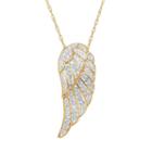 Artistique Crystal 18k Gold Over Silver Angel Wing Pendant Necklace - Made With Swarovski Crystals, Women's, White