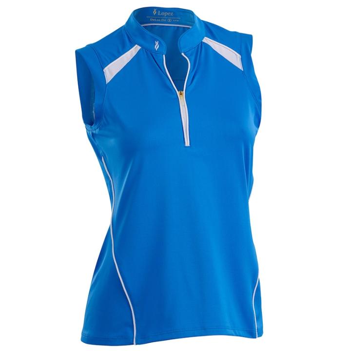 Women's Nancy Lopez Sporty Sleeveless Golf Polo, Size: Medium, Brt Blue