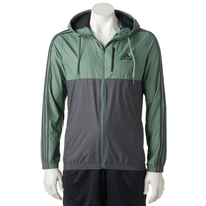 Adidas, Men's Essential Slim-fit Woven Track Jacket, Size: Large, Med Green