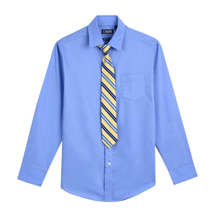 Boys 4-18 Chaps Shirt & Tie Set, Size: 4, Blue