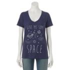 Juniors' Give Me Some Space Graphic Tee, Girl's, Size: Xs, Green Oth