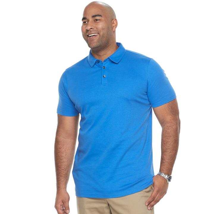 Big & Tall Apt. 9&reg; Regular-fit Soft Touch Stretch Interlock Polo, Men's, Size: Xxl Tall, Med Blue