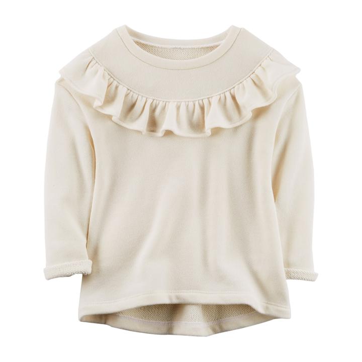 Girl's 4-8 Carter's Ruffle Sweatshirt, Size: 8, White Oth