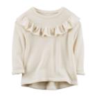 Girl's 4-8 Carter's Ruffle Sweatshirt, Size: 8, White Oth