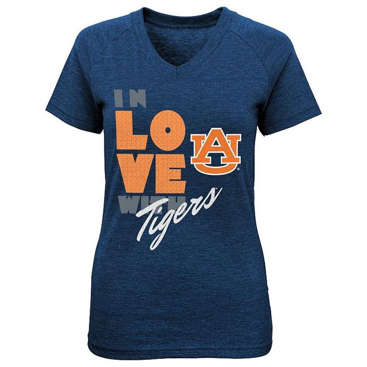 Girls 7-16 Auburn Tigers In Love Tee, Girl's, Size: L(14), Blue