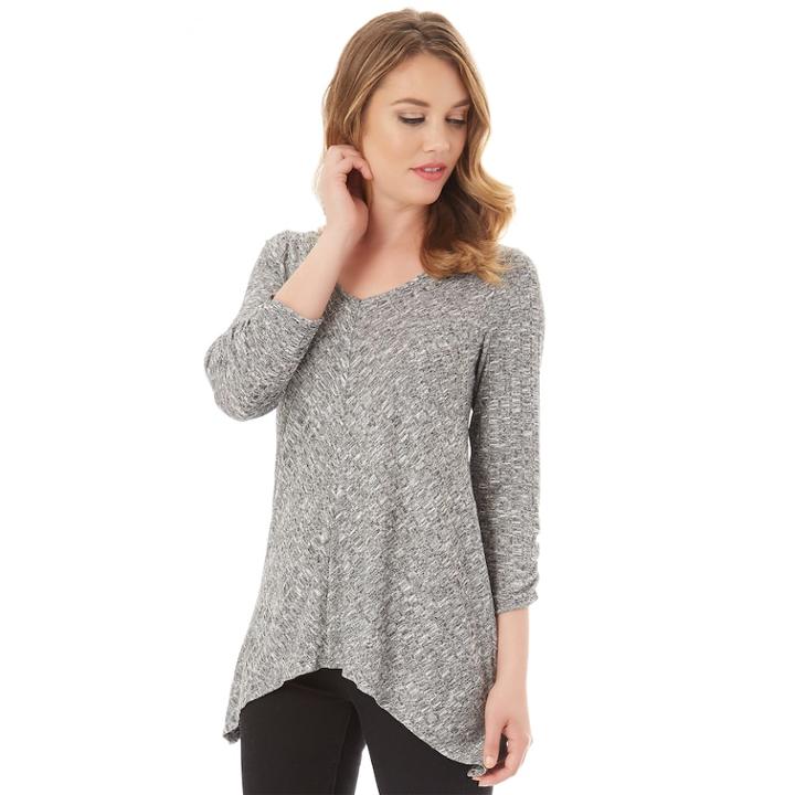 Women's Apt. 9&reg; Shark-bite Hem Tunic, Size: Xs, Black