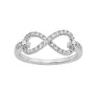 Diamond Essence Cubic Zirconia & Diamond Accent Sterling Silver Infinity Ring - Made With Swarovski Zirconia, Women's, Size: 7, White