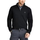 Men's Chaps Classic-fit Cool Max Stretch Quarter-zip Sweater, Size: Large, Black