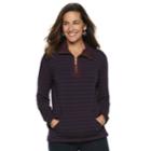 Women's Croft & Barrow&reg; 1/4-zip French Terry Sweatshirt, Size: Xs, Blue