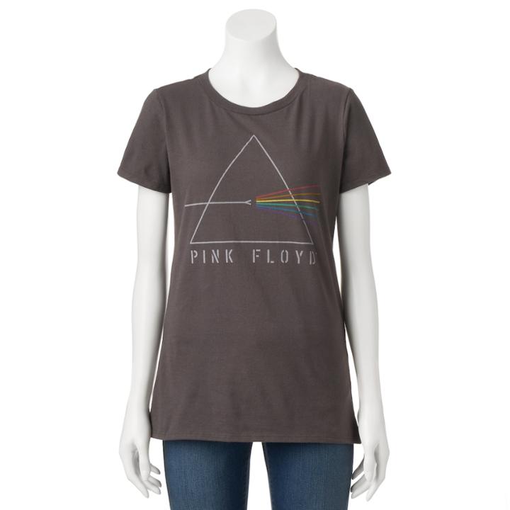 Juniors' Pink Floyd Refracting Prism Graphic Tee, Teens, Size: Small, Grey (charcoal)