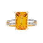 David Tutera 14k Gold Over Silver Simulated Citrine & Cubic Zirconia Ring, Women's, Size: 7, Yellow