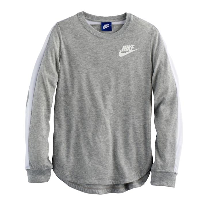 Girls 7-16 Nike Colorblock Stripe Top, Size: Small, Grey Other