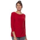 Women's Croft & Barrow&reg; Ballet Neck Top, Size: Xxl, Med Red