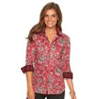 Women's Chaps No Iron Shirt, Size: Medium, Red