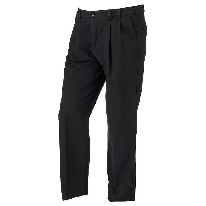 Big & Tall Izod Classic-fit Sportflex Performance Plus Stretch Double-pleated Pants, Men's, Size: 54x29, Black