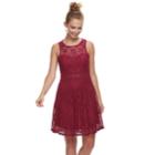 Juniors' Liberty Love Illusion Lace Skater Dress, Teens, Size: Xs, Drk Purple